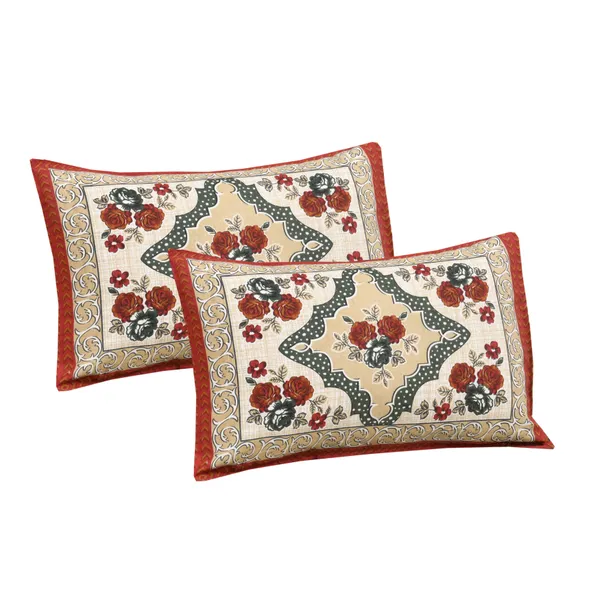 Red_Cotton_Royal_Elegance_Double_Bedsheet_With_Pillow_Cover_100_X_108_Cm